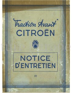 1950 CITROËN TRACTION AVANT INSTRUCTIEBOEKJE FRANS