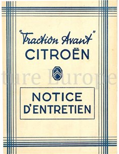 1950 CITROËN TRACTION AVANT OWNERS MANUAL FRENCH
