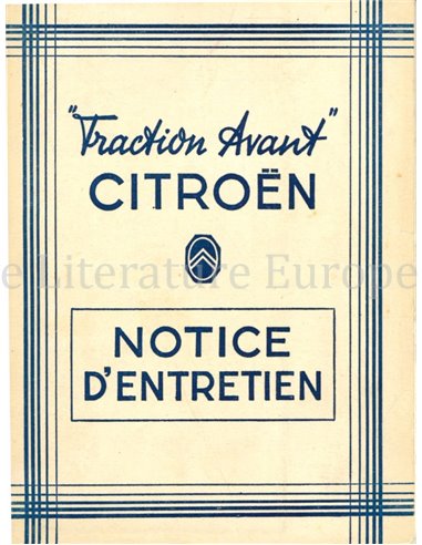 1950 CITROËN TRACTION AVANT BETRIEBSANLEITUNG FRANZÖSISCH