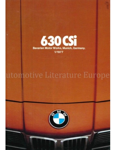 1977 BMW 6 SERIES BROCHURE ENGLISH (US)