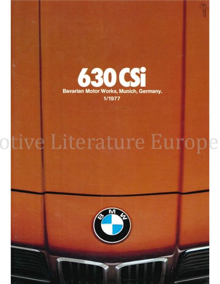 1977 BMW 6 SERIES BROCHURE ENGLISH (US)