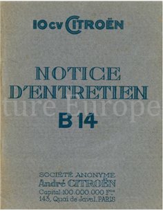 1927 CITROËN B14 INSTRUCTIEBOEKJE FRANS