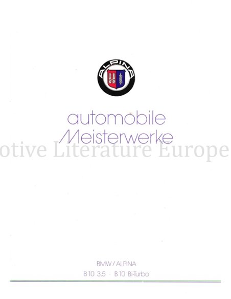 1989 BMW ALPINA B10 3.5 | BI-TURBO BROCHURE GERMAN