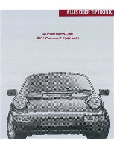1990 PORSCHE 911 CARRERA 2 TIPTRONIC GETRIEBE PROSPEKT DEUTSCH