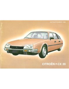1984 CITROEN CX 20 INSTRUCTIEBOEKJE ZWEEDS