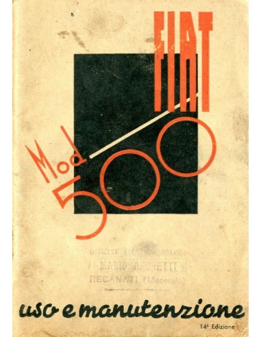 1947 FIAT 500 INSTRUCTIEBOEKJE ITALIAANS