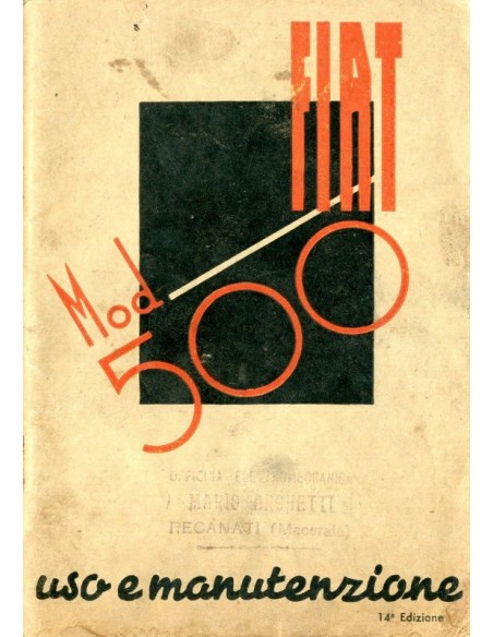 1947 FIAT 500 INSTRUCTIEBOEKJE ITALIAANS
