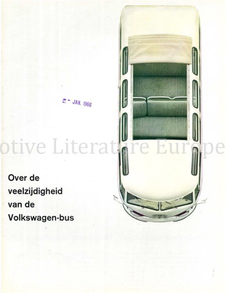 1965 VOLKSWAGEN TRANSPORTER BROCHURE NEDERLANDS