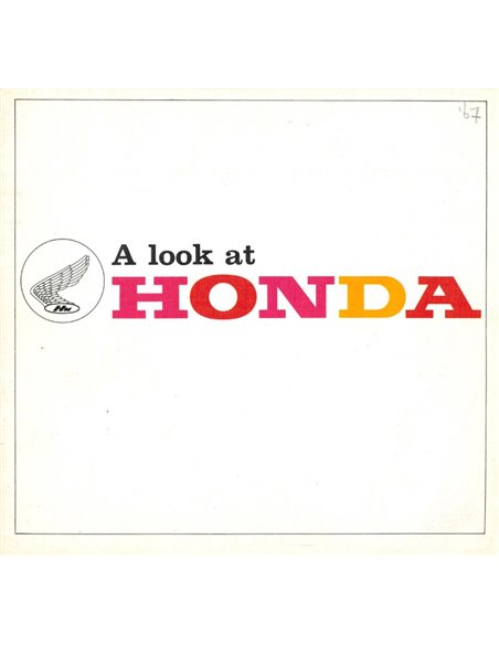 1967 HONDA PROGRAMMA BROCHURE ENGELS