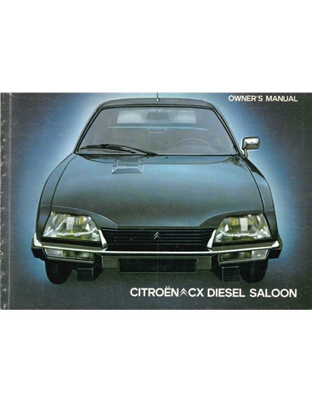 1979 CITROEN CX DIESEL BETRIEBSANLEITUNG ENGLISCH