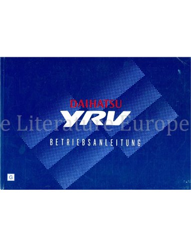 2000 DAIHATSU YRV OWNERS MANUAL GERMAN