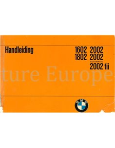 1973 BMW 1602 1802 2002 BETRIEBSANLEITUNG NIEDERÄNDISCH