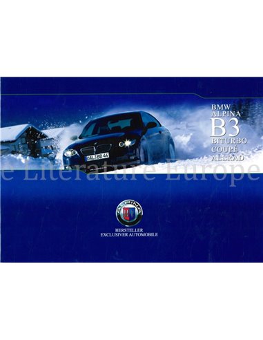 2008 BMW ALPINA B3 BITURBO COUPE ALLRAD BROCHURE DUITS