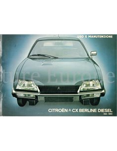 1980 CITROEN CX DIESEL OWNERS MANUAL ITALIAN