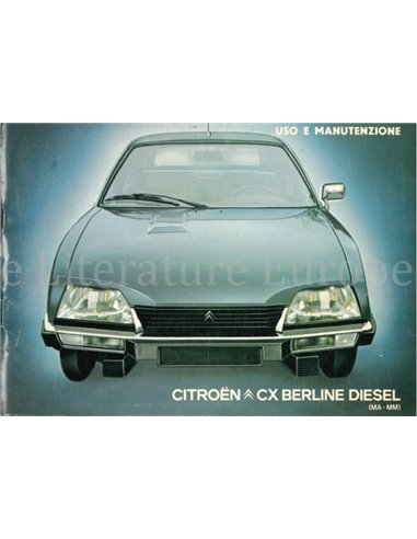 1980 CITROEN CX DIESEL OWNERS MANUAL ITALIAN