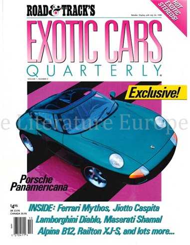 1990 ROAD AND TRACK EXOTIC CARS QUARTERLY VOL.1, NR.2 (FRUHLING 1990), MAGAZIN ENGLISCH