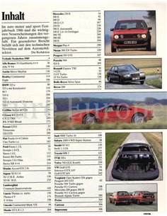 1986 AUTO MOTOR UND SPORT TESTJAHRBUCH GERMAN  2