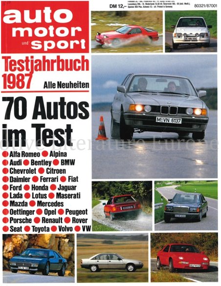 1987 AUTO MOTOR UND SPORT TESTJAHRBUCH GERMAN 