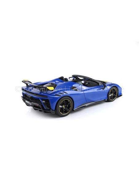 2023 FERRARI SF90XX STRADALE DYNO LIGHT BLUE AND YELLOW MODELCAR 28/240