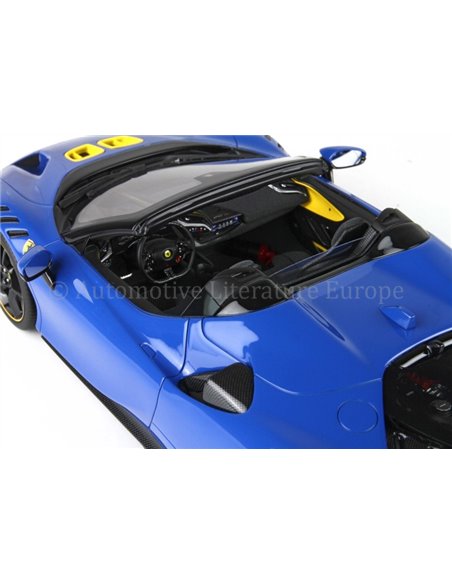 2023 FERRARI SF90XX STRADALE DYNO LIGHT BLUE AND YELLOW MODELCAR 28/240