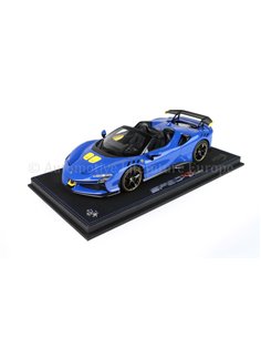 2023 FERRARI SF90XX STRADALE DYNO LIGHT BLUE AND YELLOW MODELCAR 28/240 2