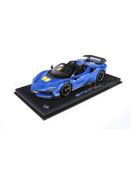 2023 FERRARI SF90XX SPIDER DYNO LIGHT BLUE AND YELLOW MODELAUTO 28/240