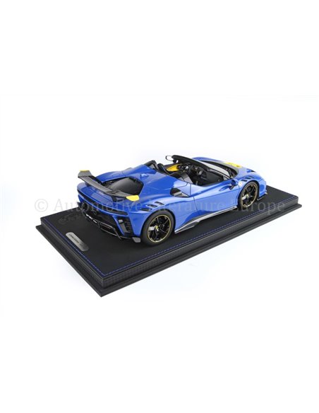 2023 FERRARI SF90XX SPIDER DINO LIGHT BLUE AND YELLOW MODELAUTO 28/240