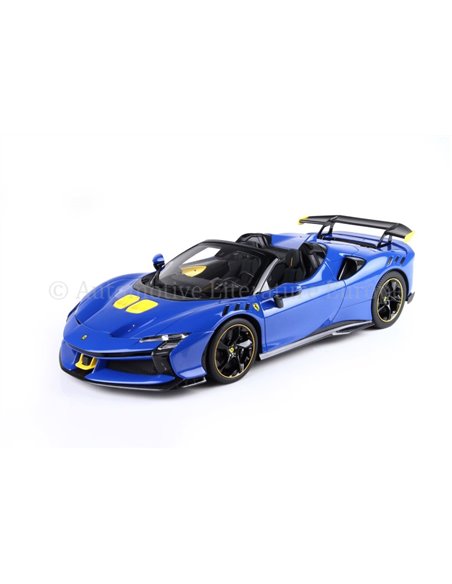 2023 FERRARI SF90XX SPIDER DINO LIGHT BLUE AND YELLOW MODELAUTO 28/240
