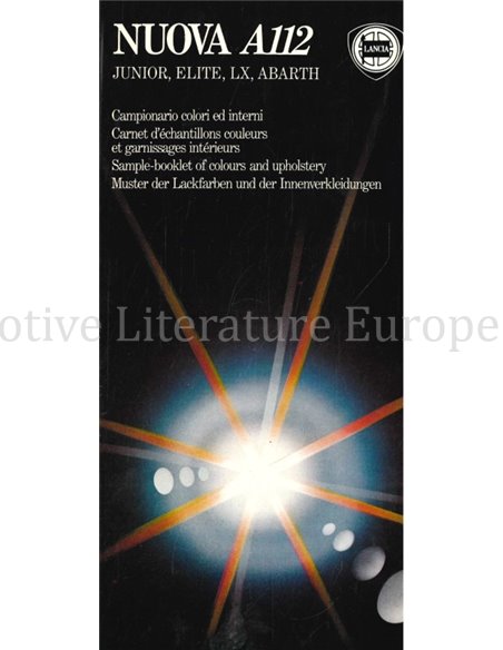 1982 LANCIA A112 KLEUREN & INTERIEUR BROCHURE