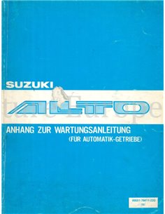 1982 SUZUKI ALTO AUTOMATISCHE TRANSMISSIE WERKPLAATSHANDBOEK DUITS