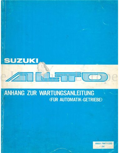1982 SUZUKI ALTO AUTOMATISCHE TRANSMISSIE WERKPLAATSHANDBOEK DUITS