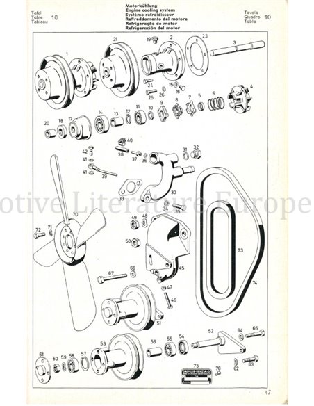 1955 MERCEDES BENZ 180 D SPARE PARTS MANUAL GERMAN