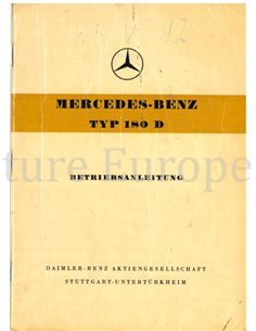1955 MERCEDES BENZ TYP 180 D OWNERS MANUAL GERMAN