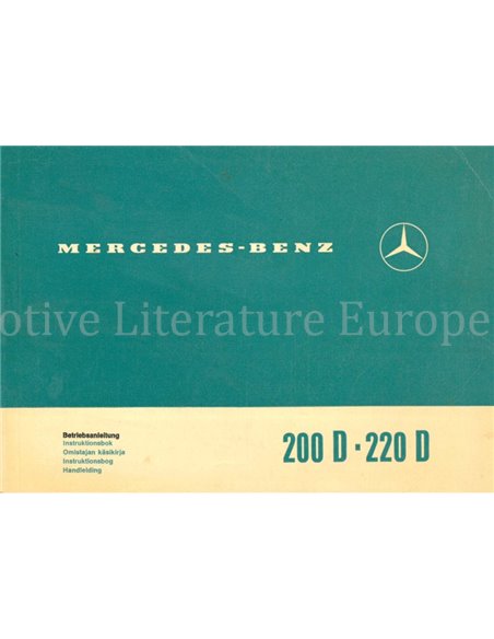 1970 MERCEDES BENZ E KLASSE INSTRUCTIEBOEKJE
