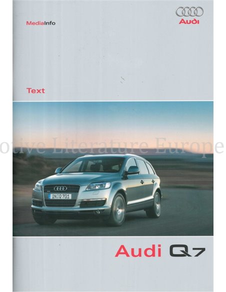 2006 AUDI Q7 HARDCOVER PERSMAP ENGELS