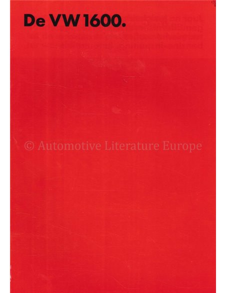 1970 VOLKSWAGEN 1600 BROCHURE DUTCH