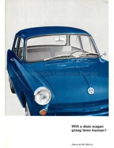 1965 VOLKSWAGEN 1500 BROCHURE DUTCH