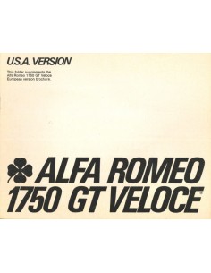 1969 ALFA ROMEO GT 1750 VELOCE BROCHURE ENGELS (USA)