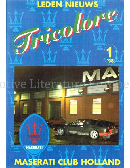 1998-1 TRICOLORE, MASERATI CLUB HOLLAND MAGAZINE DUTCH 