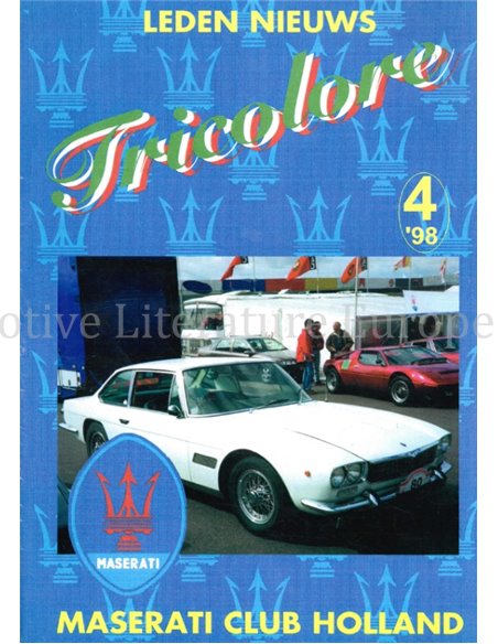 1998-4 TRICOLORE, MASERATI CLUB HOLLAND MAGAZINE DUTCH 
