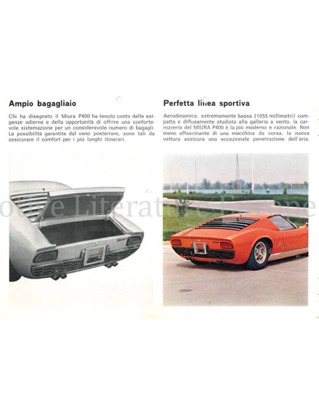 1967 LAMBORGHINI MIURA P 400 PROSPEKT ITALIENISCH