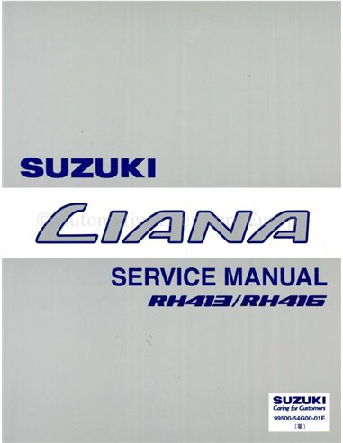2001 SUZUKI LIANA WERKSTATTHANDBUCH ENGLISCH