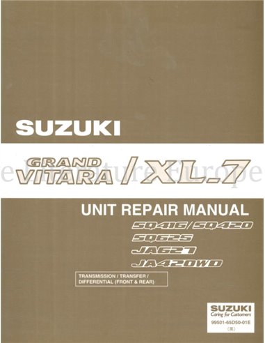  2003 SUZUKI GRAND VITARA | XL-7 GETRIEBE | ÜBERSETZUNG | DIFFEREWNTIAAL WERKSTATTHANDBUCH ENGLISCH