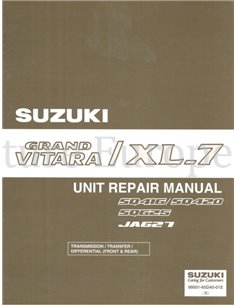 2002 SUZUKI GRAND VITARA | XL-7 TRANSMISSION | TRANSFER | DIFFERENTIAL WORKSHOP MANUAL ENGLISH