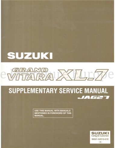 2002 SUZUKI GRAND VITARA XL-7  WERKSTATTHANDBUCH ENGLISCH