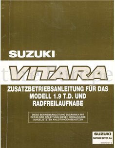 1998 SUZUKI VITARA 1.9 TD (SUPPLEMENT) WERKPLAATSHANDBOEK DUITS