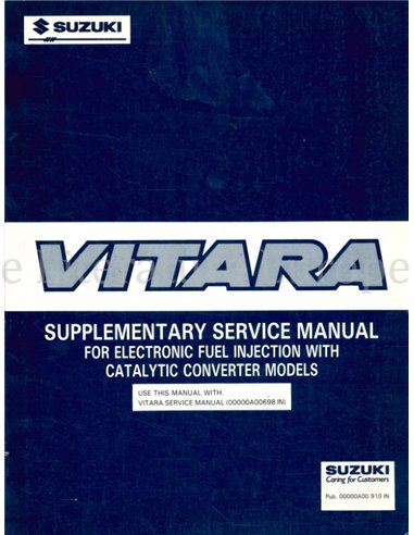 1991 SUZUKI VITARA WERKSTATTHANDBUCH ENGLISCH