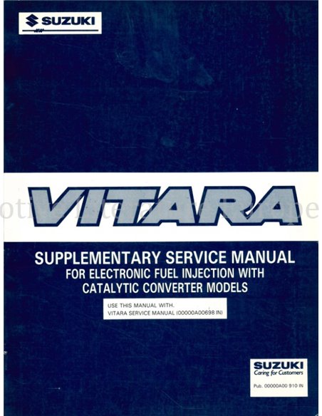 1991 SUZUKI VITARA WERKSTATTHANDBUCH ENGLISCH