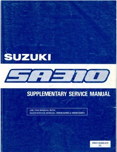1986 SUZUKI SWIFT WORKSHOP MANUAL SUPPLEMENT ENGLISH