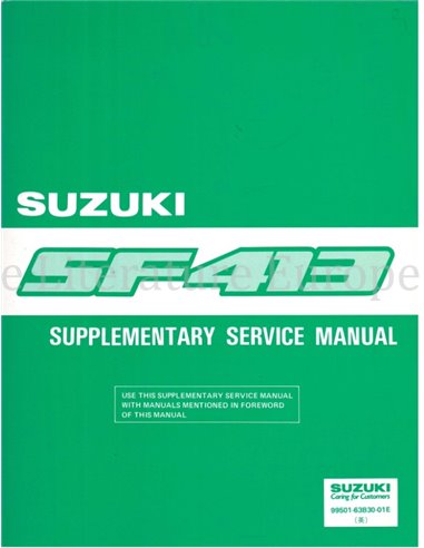 1991 SUZUKI SWIFT (SUPPLEMENT) WORKSHOP MANUAL ENGLISH